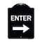 Signmission Parking Lot Enter Right Arrow Heavy-Gauge Aluminum Architectural Sign, 24" x 18", BW-1824-23426 A-DES-BW-1824-23426 - alternate 1